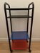 Vintage 4-tier perforated metal serving cart on wheels, 1980s style