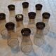 Set of 10 smoked glasses from the 60s/70s