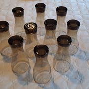 Set of 10 smoked glasses from the 60s/70s