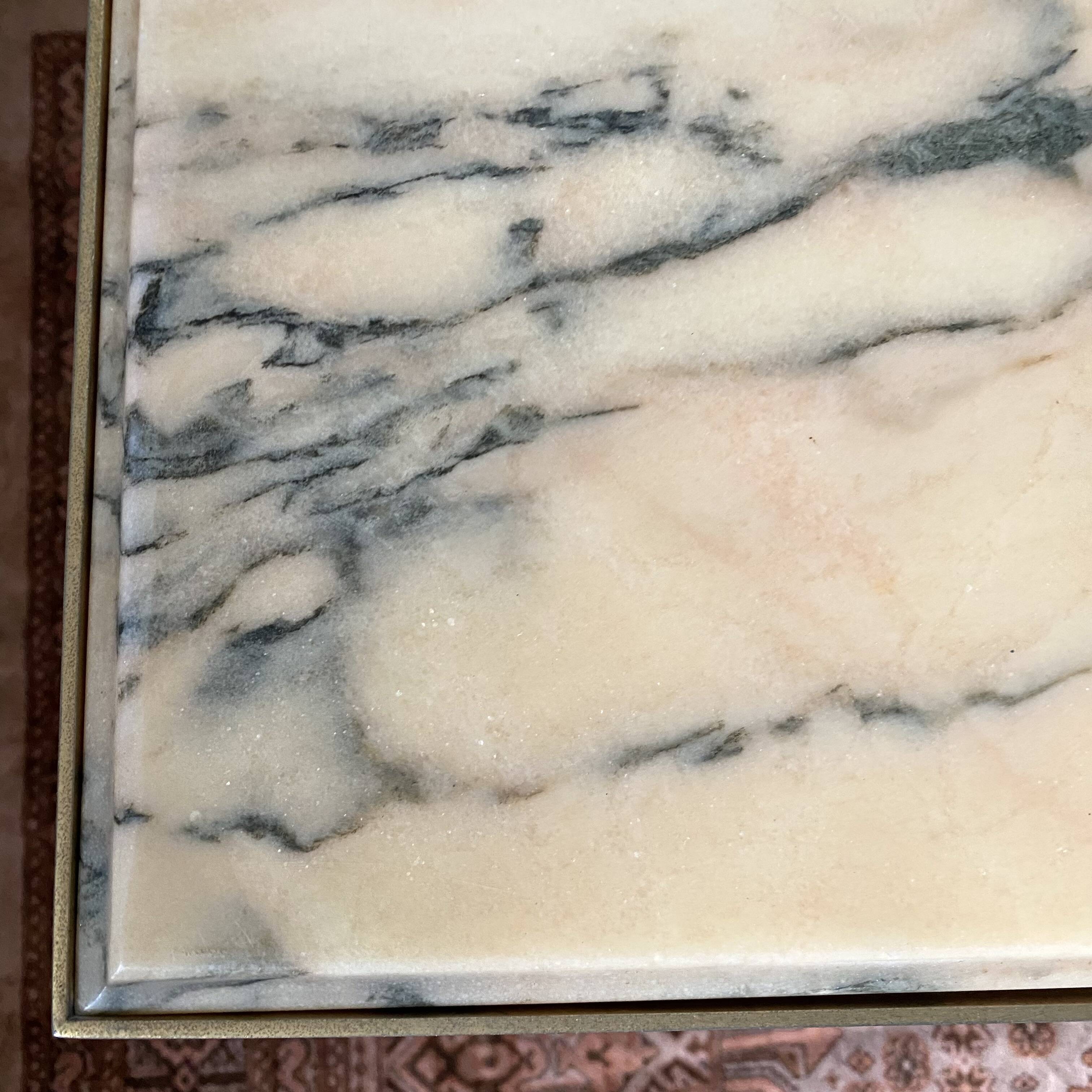 Vintage coffee table in marble and gold-tone metal