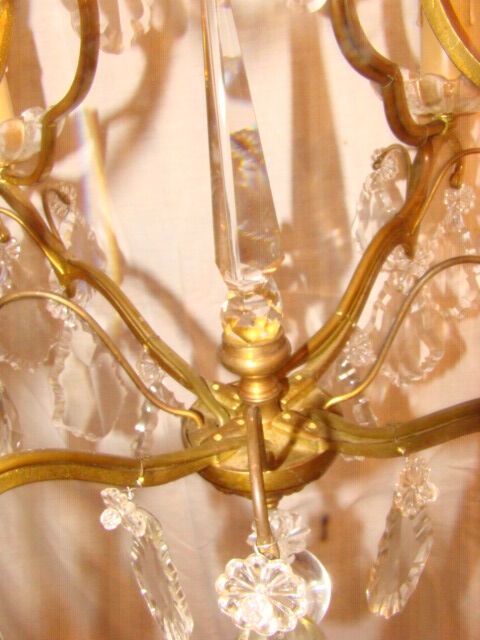 crystal chandelier type with a 4-arm light cage