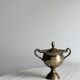 Antique silver-plated sugar bowl with handles