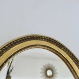 Louis Philippe oval gold wall mirror, 1950s