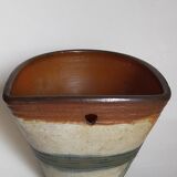 Vase bouquetière cache-pot grès émaillé de bouffioulx signé dubois