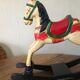 Wooden rocking horse, decorative, artisanal
