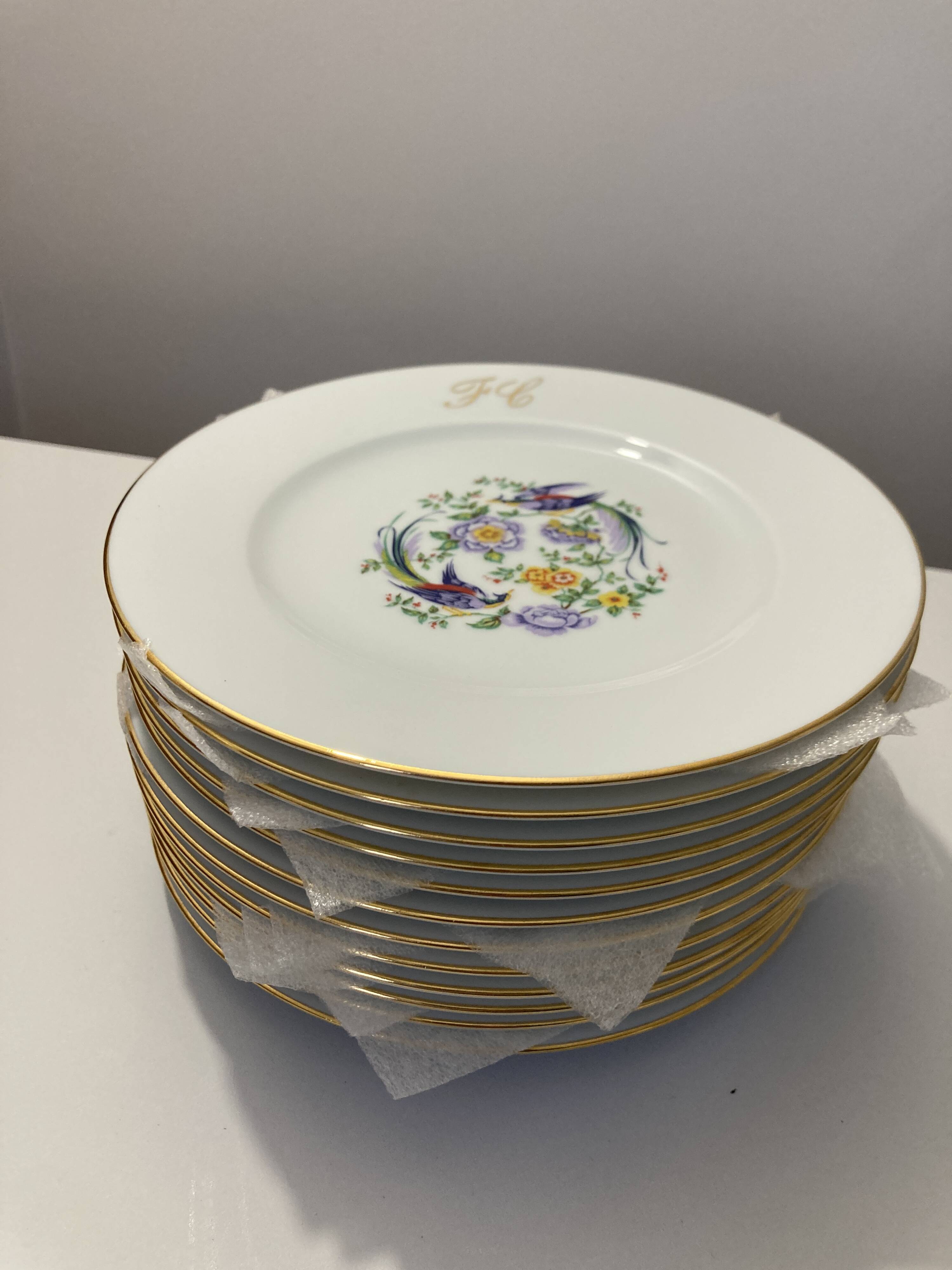 Limoges porcelain service paradise bird