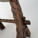 Vintage Brutalist Hand Carved Wooden Stool