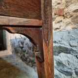 Old French farmhouse table – Rustic workshop table with 3 drawers