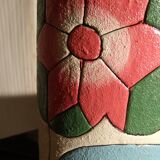 Vase en céramique vintage décor relief