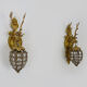 Pair of vintage wall lamps with pearl deer head and glass grapevines