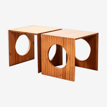 Paire de cubes tables par Jens Quistgaard pour Richard Nissen Danemark 1970