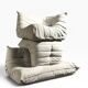 Modular Togo sofa in greige velvet by Ducaroy, Ligne Roset.