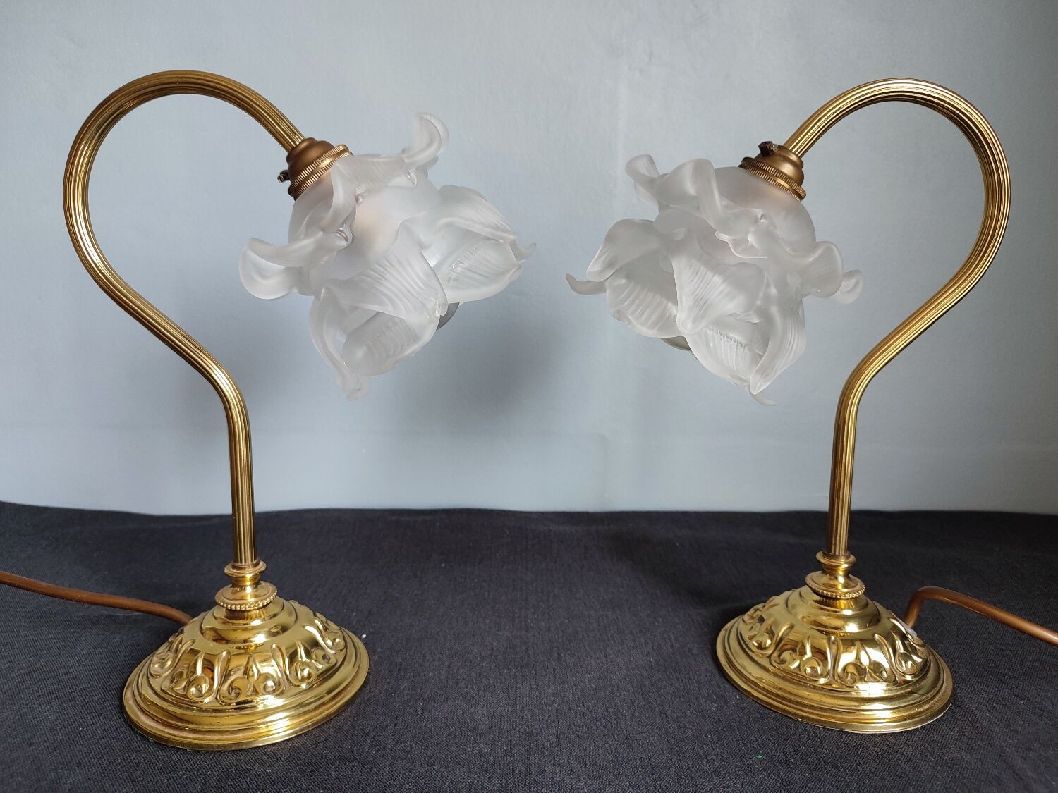 Pair of vintage gooseneck lamp