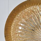 Danish Mid-Century Glass and Brass Chandeliers by Vitrika