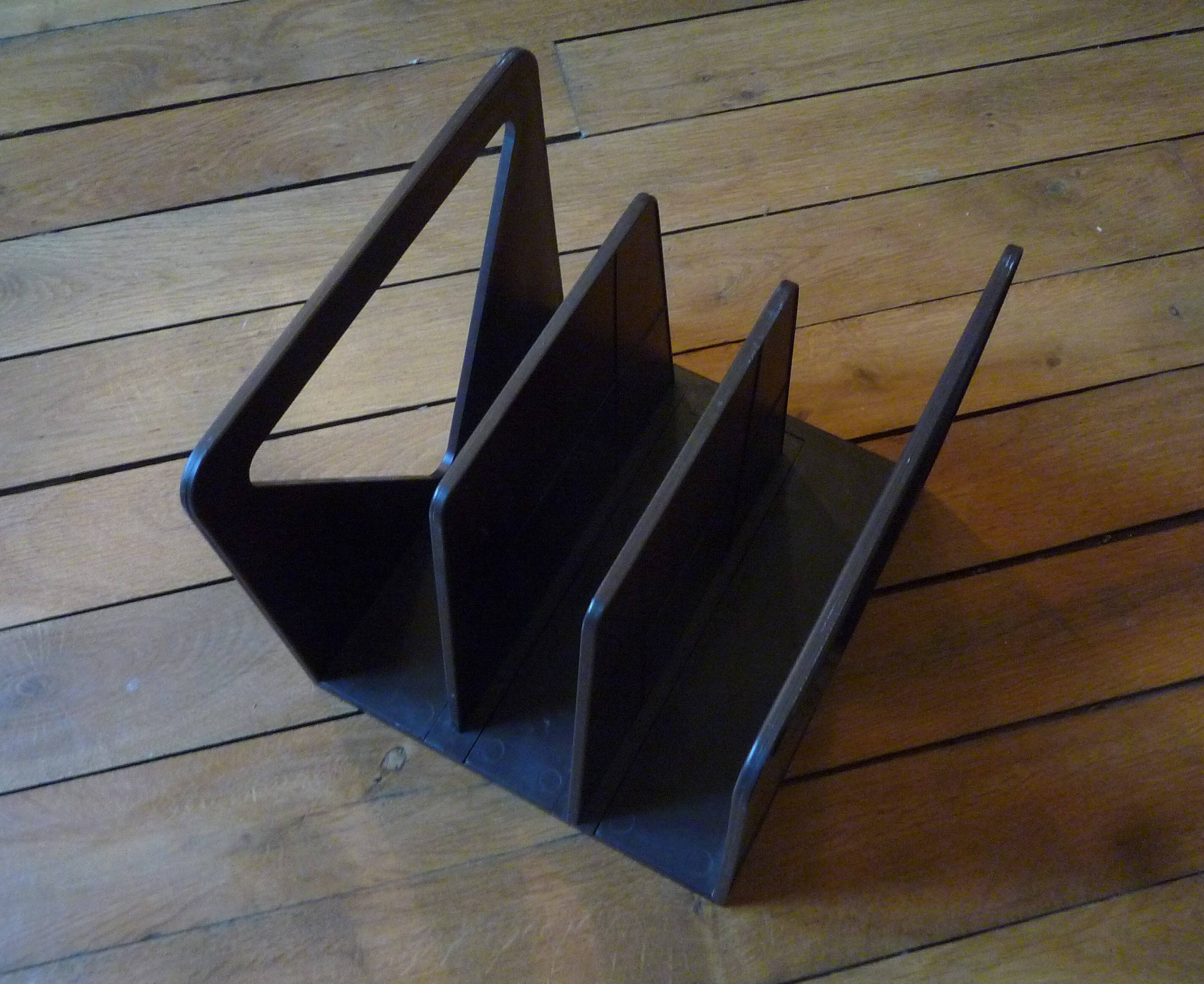 Plastic vinyl record holder, Standy Esselte, vintage 1980s