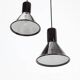 Set of 2 Holmegaard / Michael Bang 'Mini P&T' pendant lamps / handmade glass / red / black / 1970s