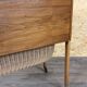 1960s 1970s Teak Sewing Box Sewing Table Utensil Holder with Basket