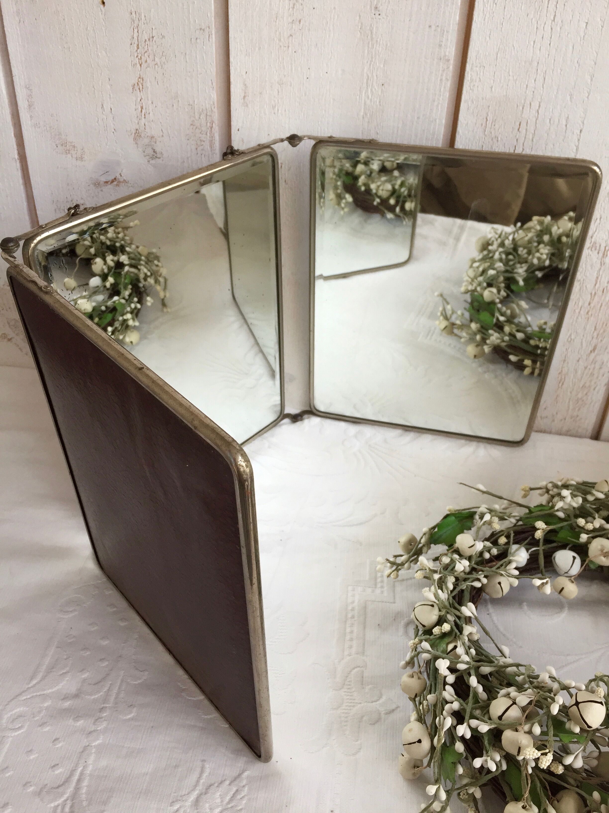 Large triptych mirror