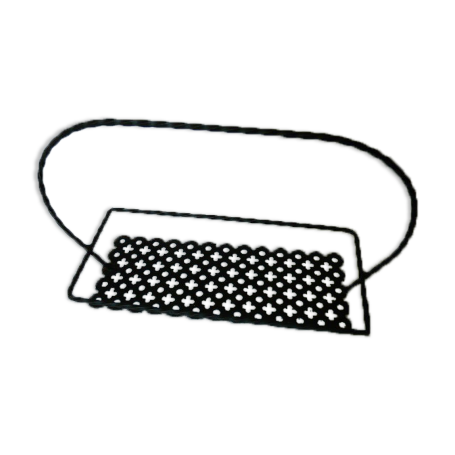 Tray in black perforated metal