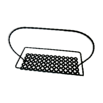 Tray in black perforated metal