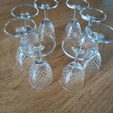 8 small vintage liqueur glasses