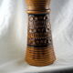 High arched vase, round hollow patterns and spikes, black and ocher seventies vibe - Bay Keramik - 70'
