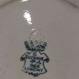 5 assiettes plates en faïence de Longwy modèle "Suzanne" Terre de Fer
