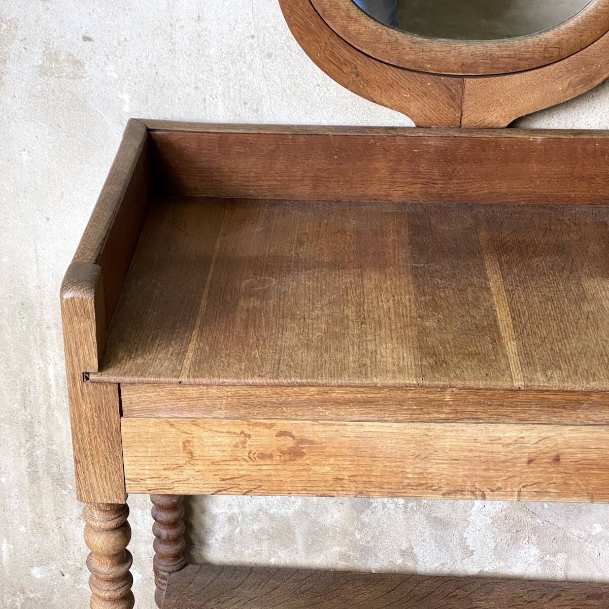 Vintage 1950s turned wood dressing table