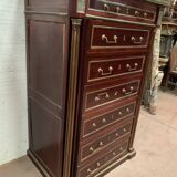 Semainier in trompe l'oeil Safe furniture of Napoleon III style Mahogany XX century