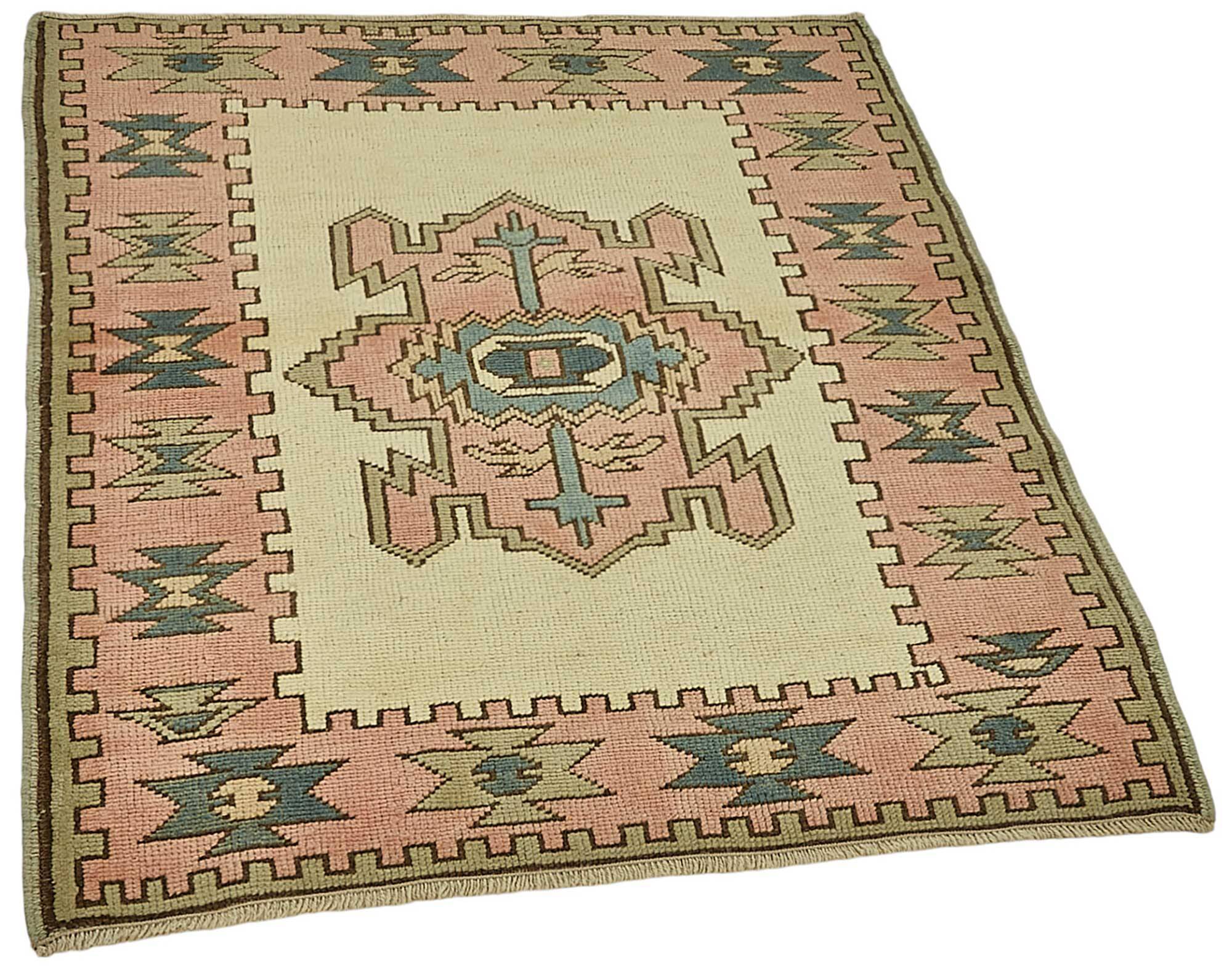 Turkish Vintage Anatolian Rug 95 cm x 105 cm
