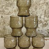 Service à orangeade verre fumé noir ancien/vintage