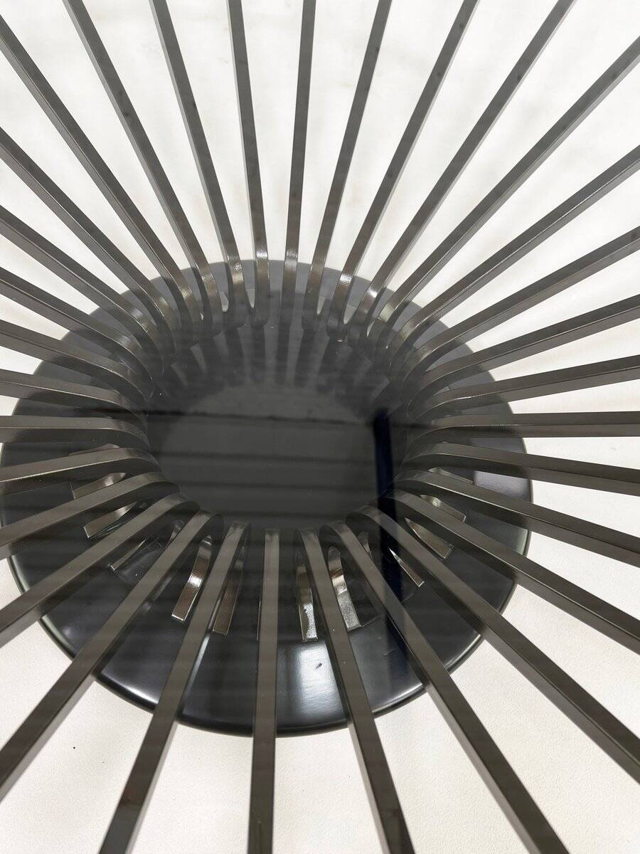 Round Metal and Glass Coffee Table