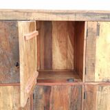 Armoire, meuble de rangement 9 portes en bois ancien