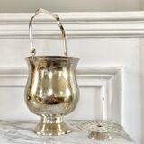 Silver metal ice bucket