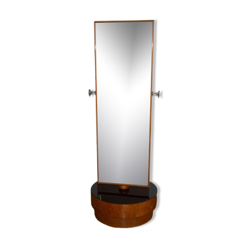 1930s Large Antique Floor Hinged Mirror by Halabala for UP Zavody