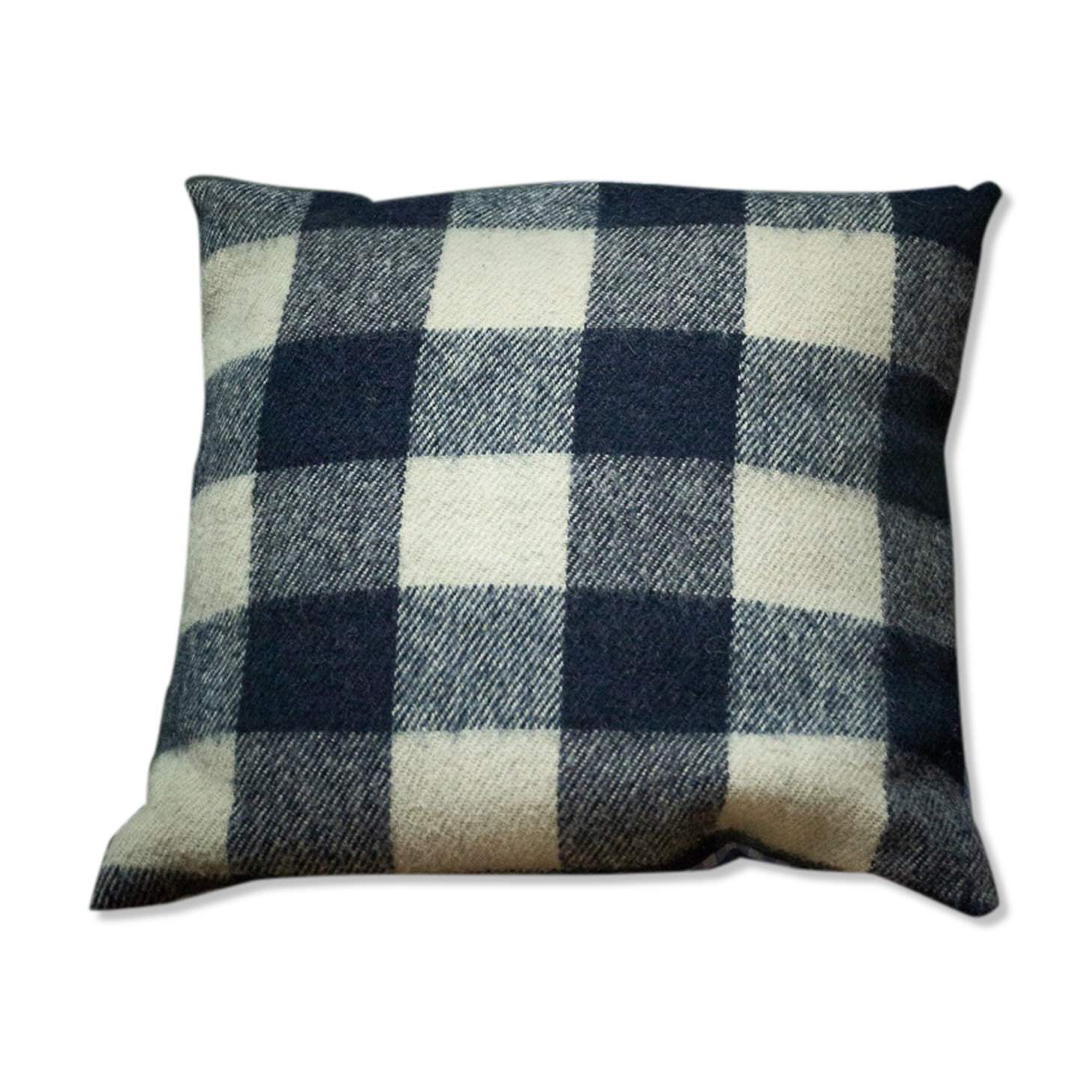 Wool checkered upcycled cushion cover
