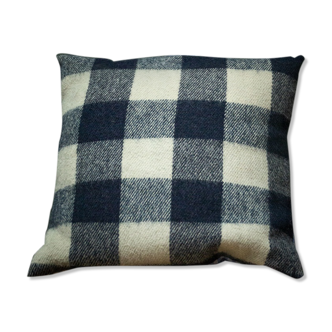 Wool checkered upcycled cushion cover