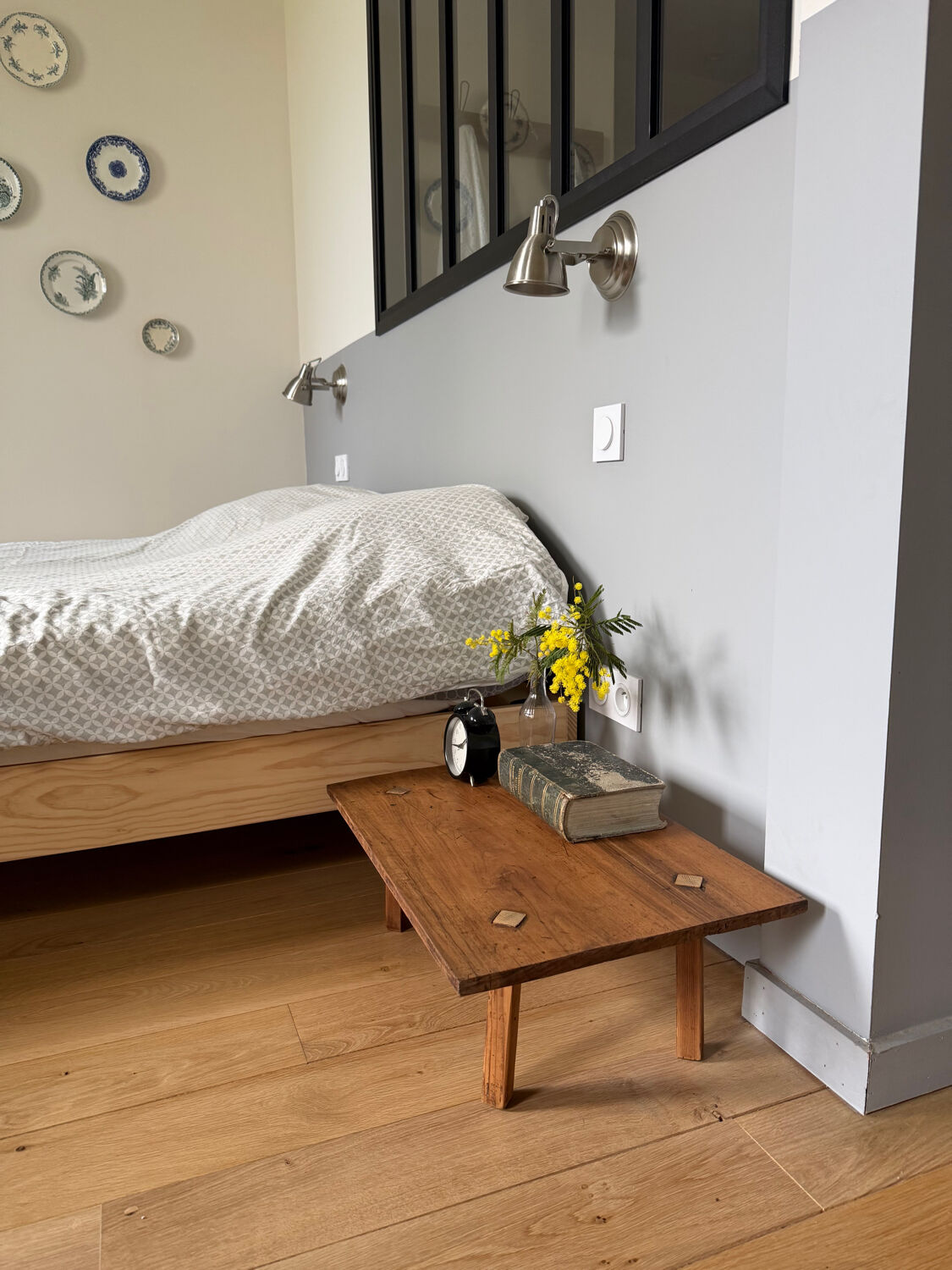 Wooden bedside table