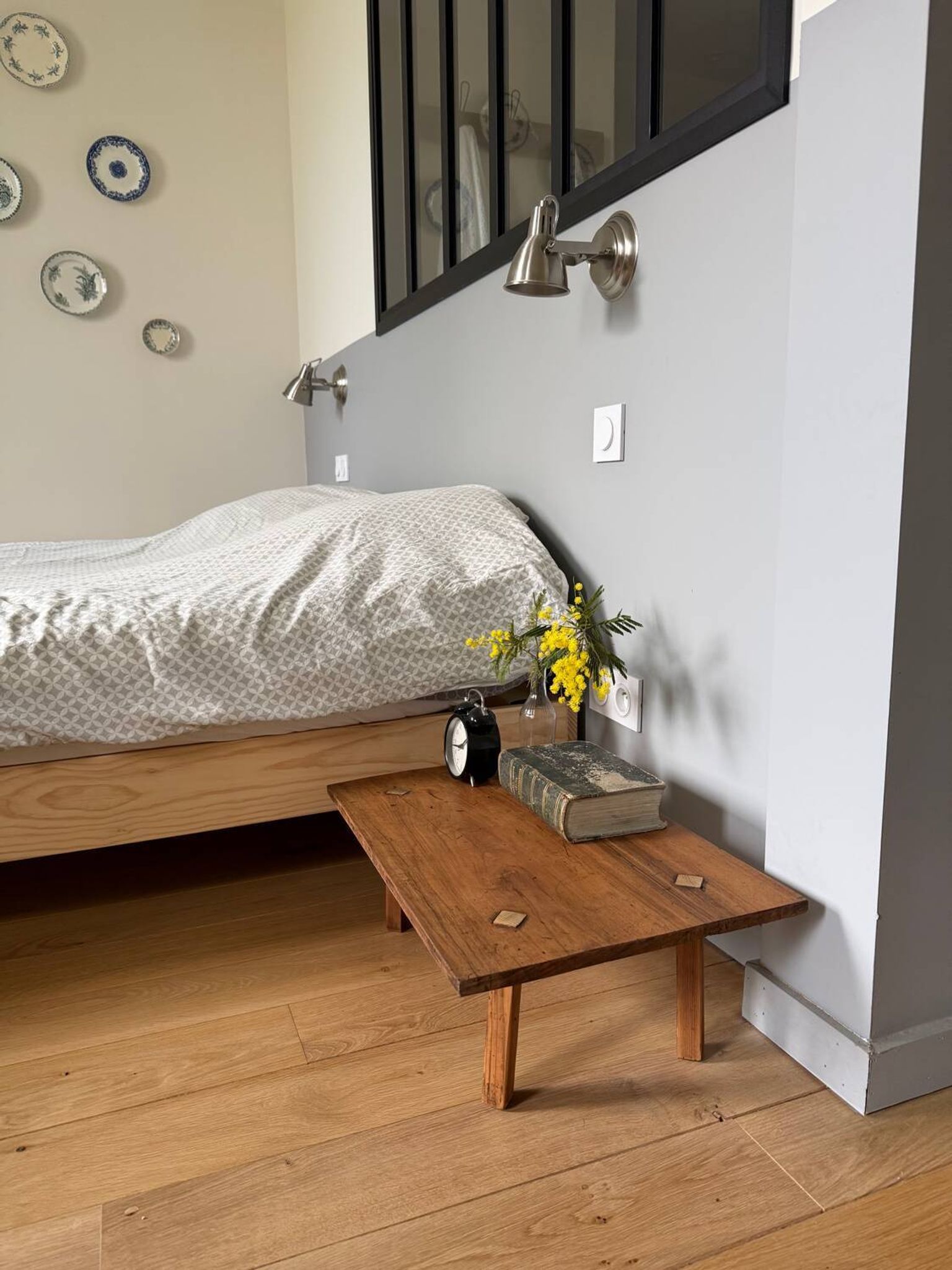 Wooden bedside table