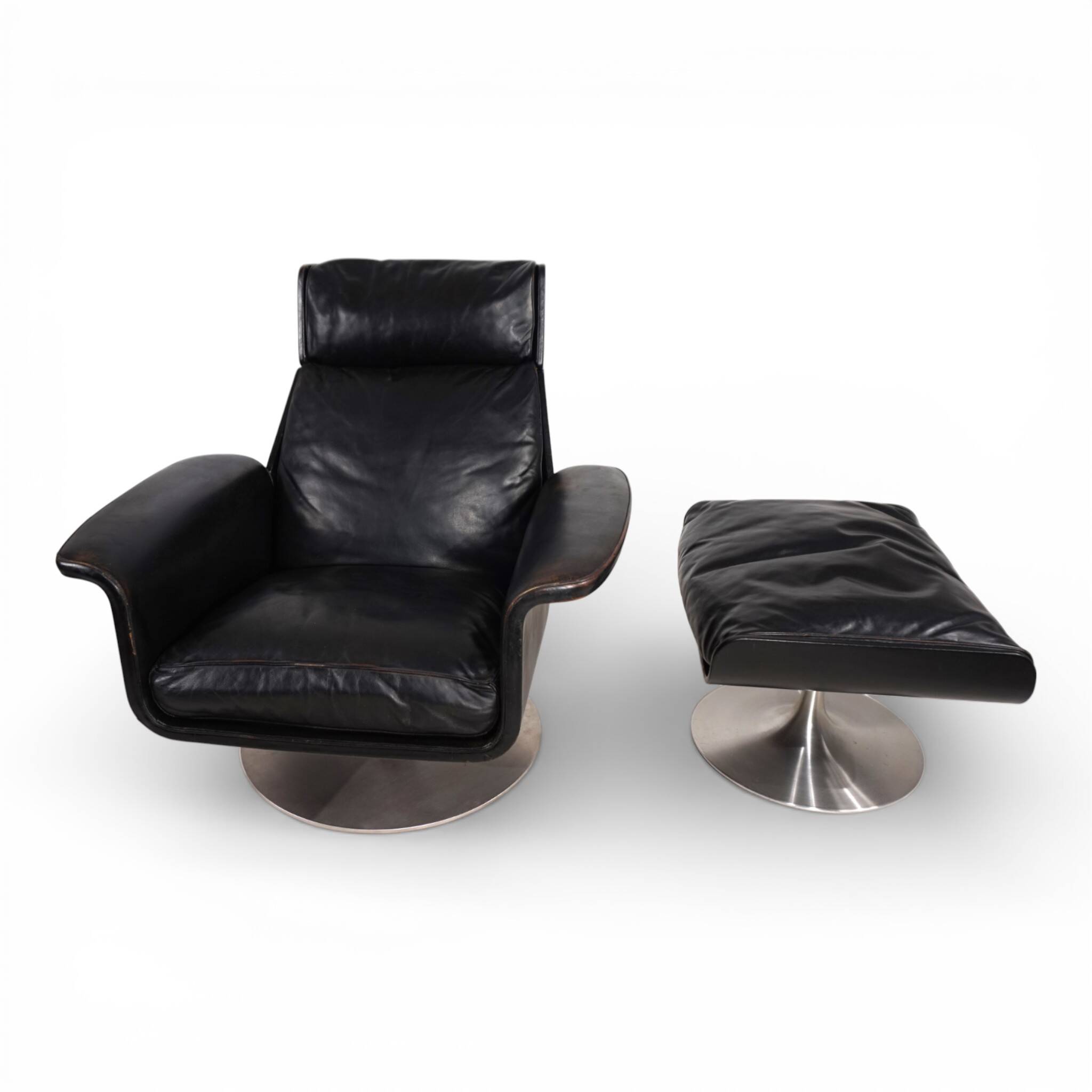 Kaufeld Siesta 62 leather lounge chair by Jacques Brule, 1960