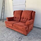 Coral velvet toad sofa