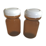 Duo of amber jars