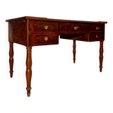Flat Desk In Mahogany And Mahogany Feather Jacob Feet Louis Philippe Period XIX Eme Century