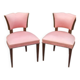 Paire de chaises de chambre vintage à dossier bas des années 30/50