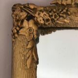 Large old mirror between two gilded pediment louis Philippe ice mercury