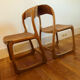 Paire de chaises cannées traîneau Baumann