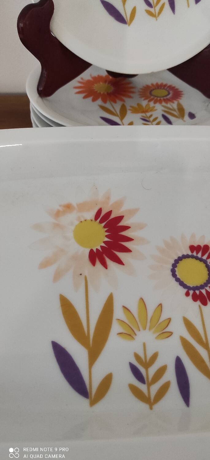 Set of Vintage Sologne dessert plates