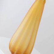 Large vintage Murano glass vase, yellow-orange gradient, Italian 1960s, sculptural teardrop form