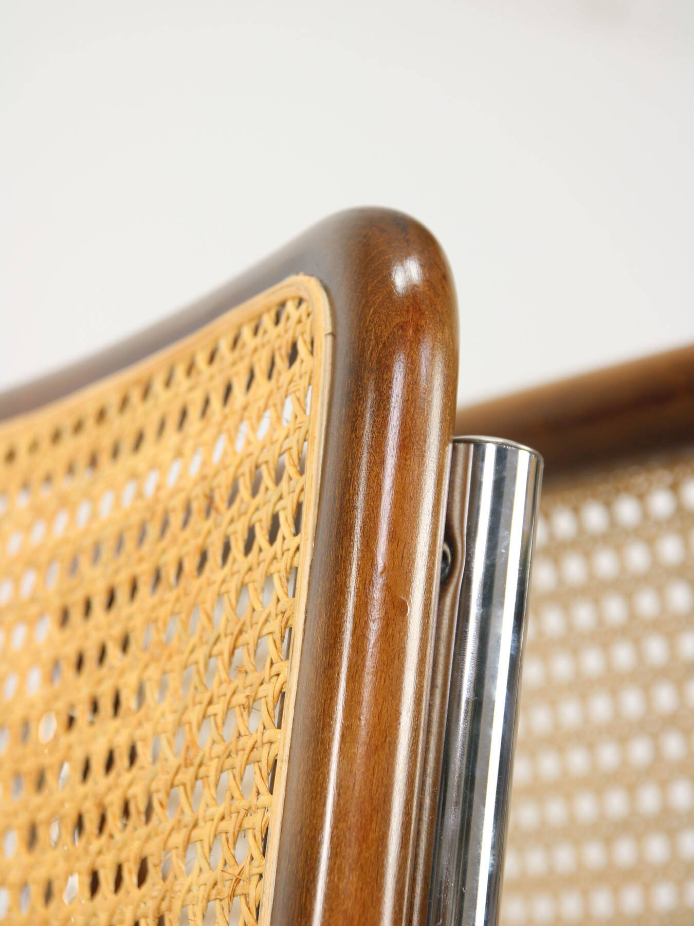 Pair of vintage Cesca B32 brown chairs by Marcel Breuer