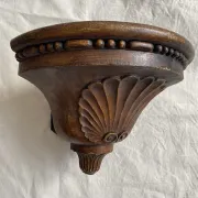Wall console in solid oak and wrought iron, to be recessed, 19th century.